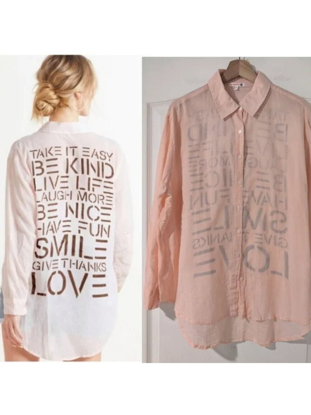 Sundry | Love Oversized Shirt In Neon Peach